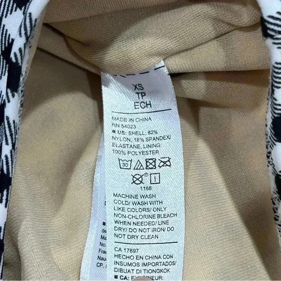 Old Navy black white gingham plunge neck, cross back,1 piece swim suit - Picture 3 of 5